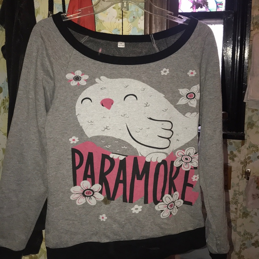 paramore bird off the shoulder sweater